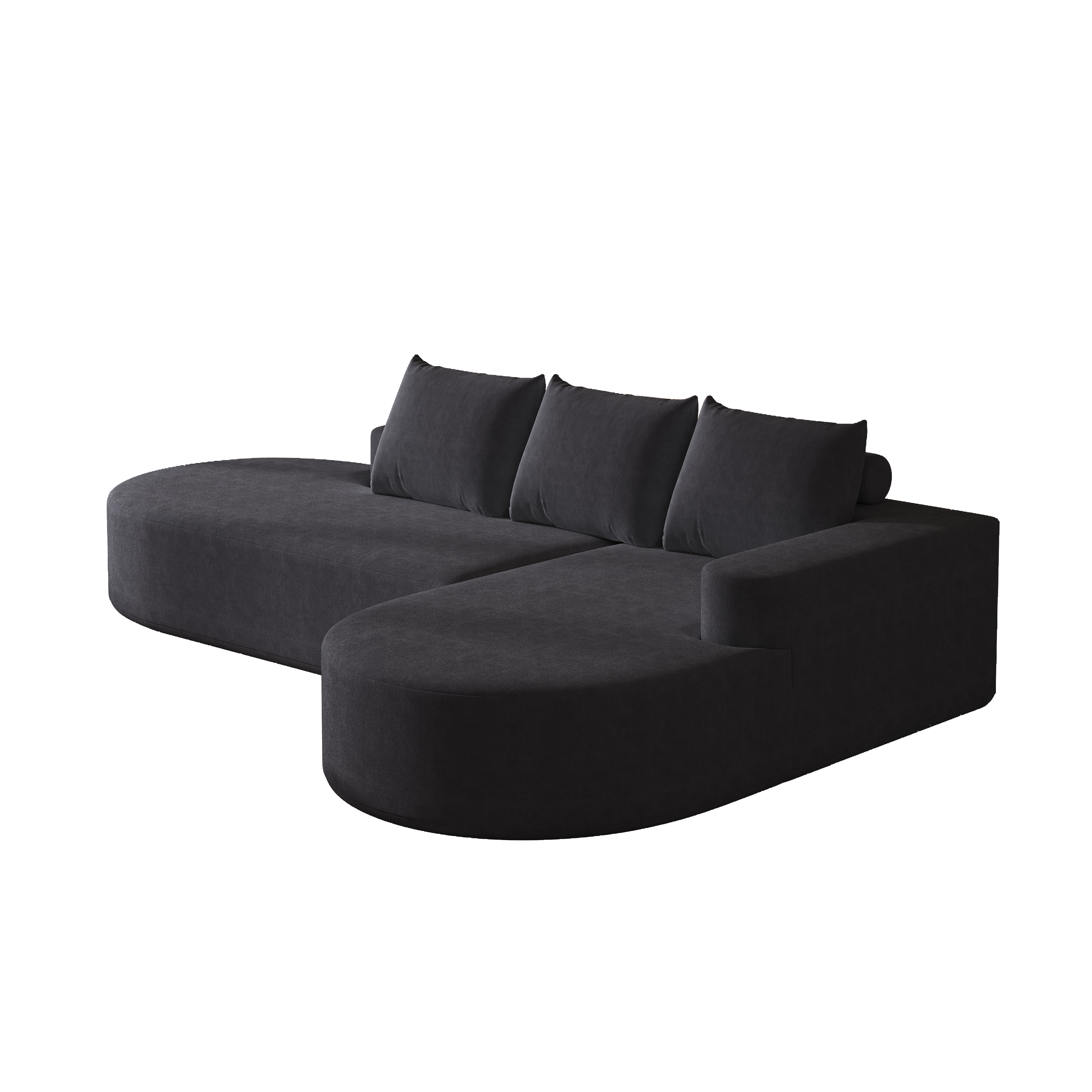 Modern Curved sofa ,Chenille Upholstered Sectional Sofa Couch Set,Modular 108.5' L Shaped Sectional Living Room Sofa Set With 3 Pillows,Free Combination Sofa Couch for Living Room,Bedroom