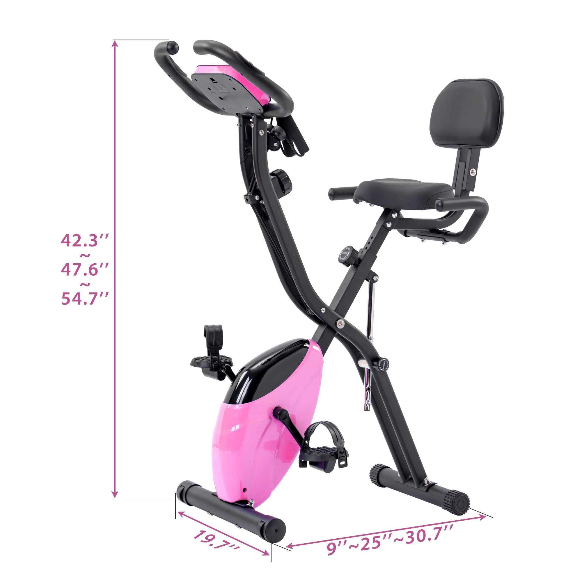 Exercise Bike,Workout Bikes for Home,Folding Stationary Bikes for Home with 16-Level Magnetic Resistance, 300LBS Capacity X-Bike Indoor Exercise Equipment with Heart Rate Sensor & LCD Monitor
