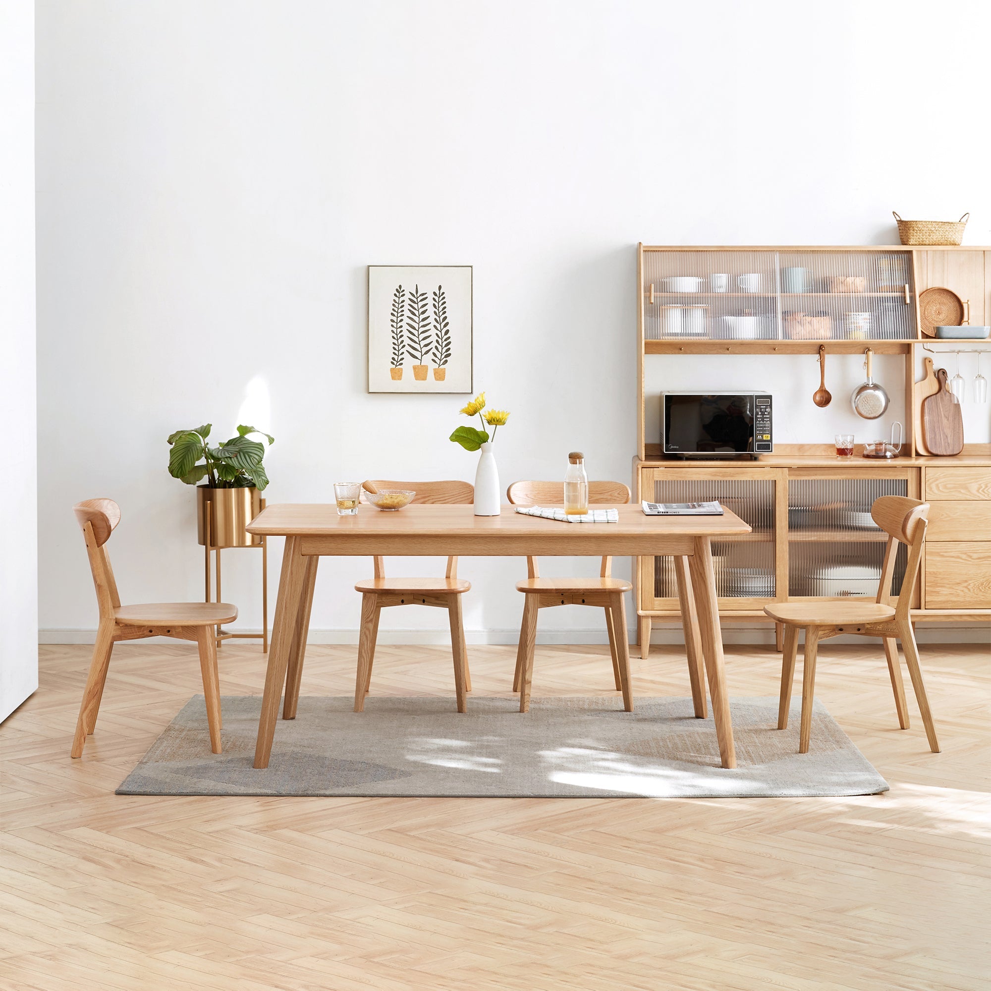 FAS Grade Oak Dining Chair Natural Wood Made in North America Solid and Simple Design 46.5 * 54 * 80cm