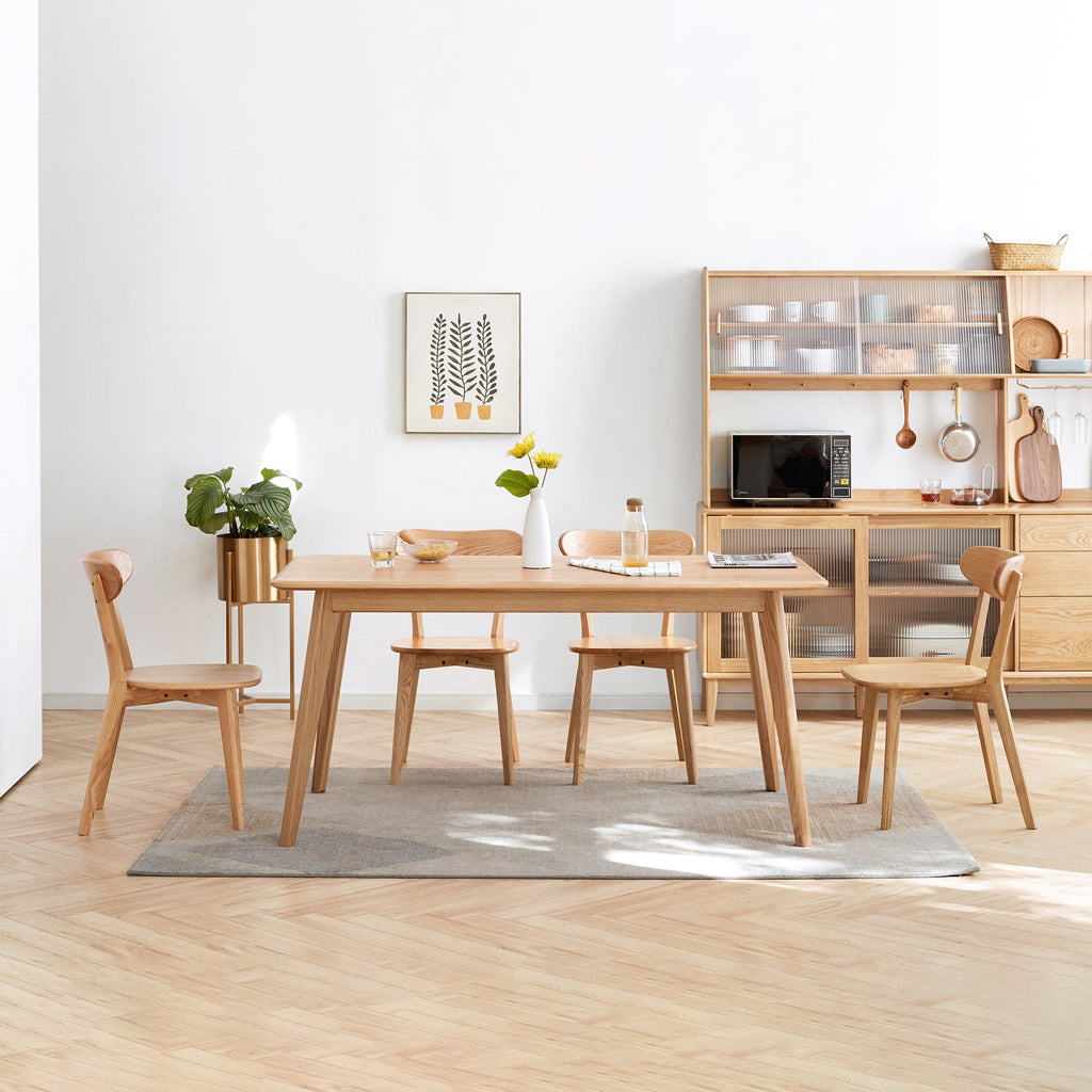 Natural Oak Dining Chair Set of 2 - Solid Wood, FAS Grade, 46.5 * 54 * 80cm