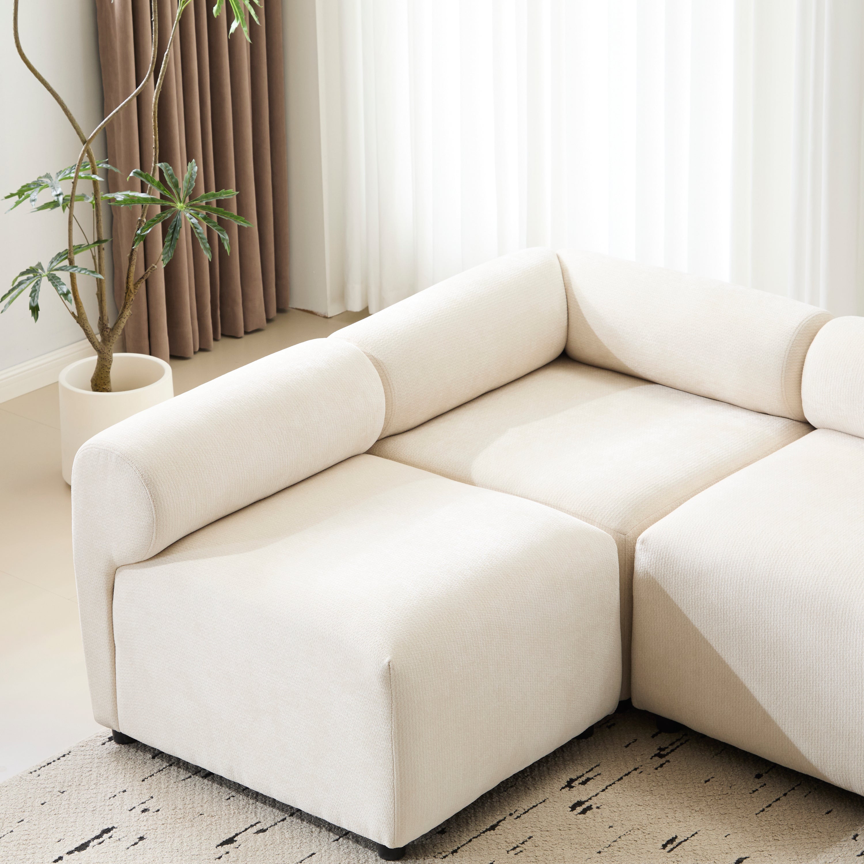 Evelyn 83 in.4-Piece L Shaped Modular Free Combination Sectional Sofa Couch for Living Rooms