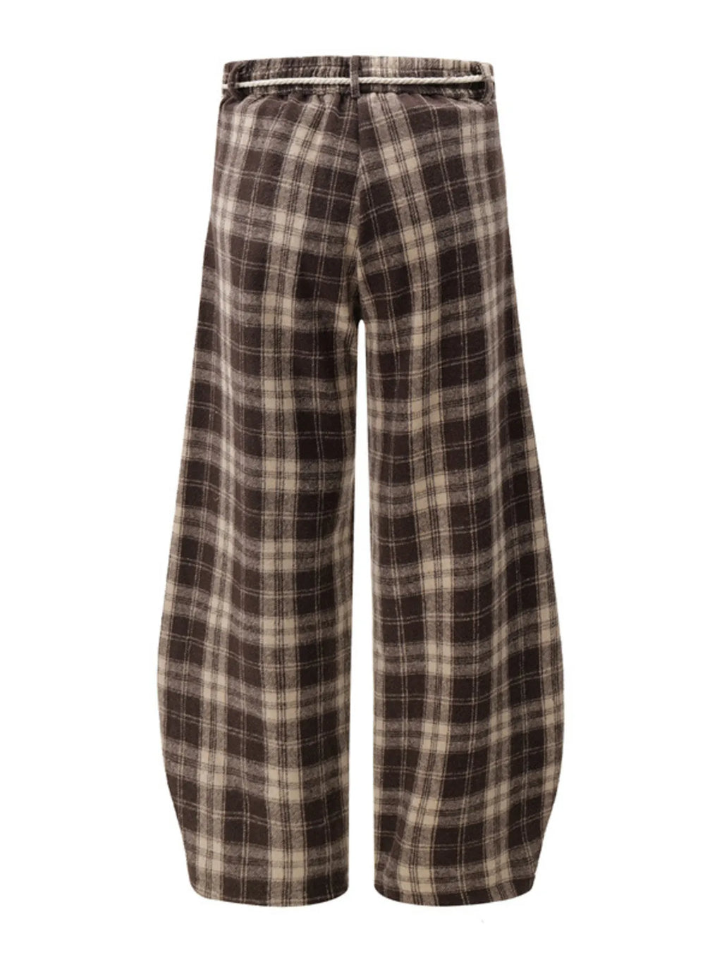 Relaxed Plaid Wide Leg Pants