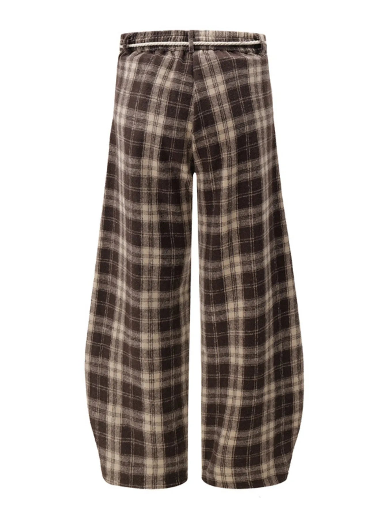 Relaxed Plaid Wide Leg Pants