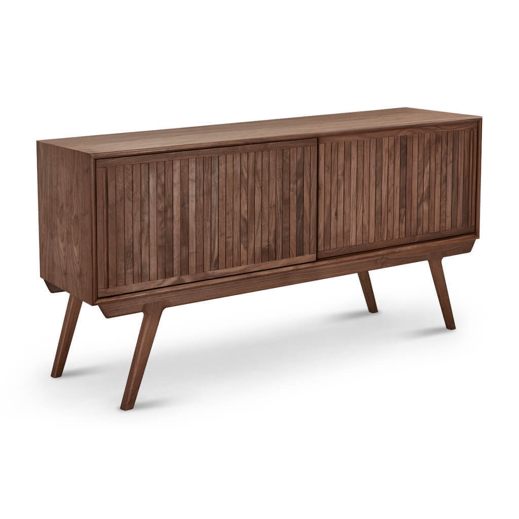 Strathcona Contemporary Walnut Wood Media Cabinet / Solid Walnut