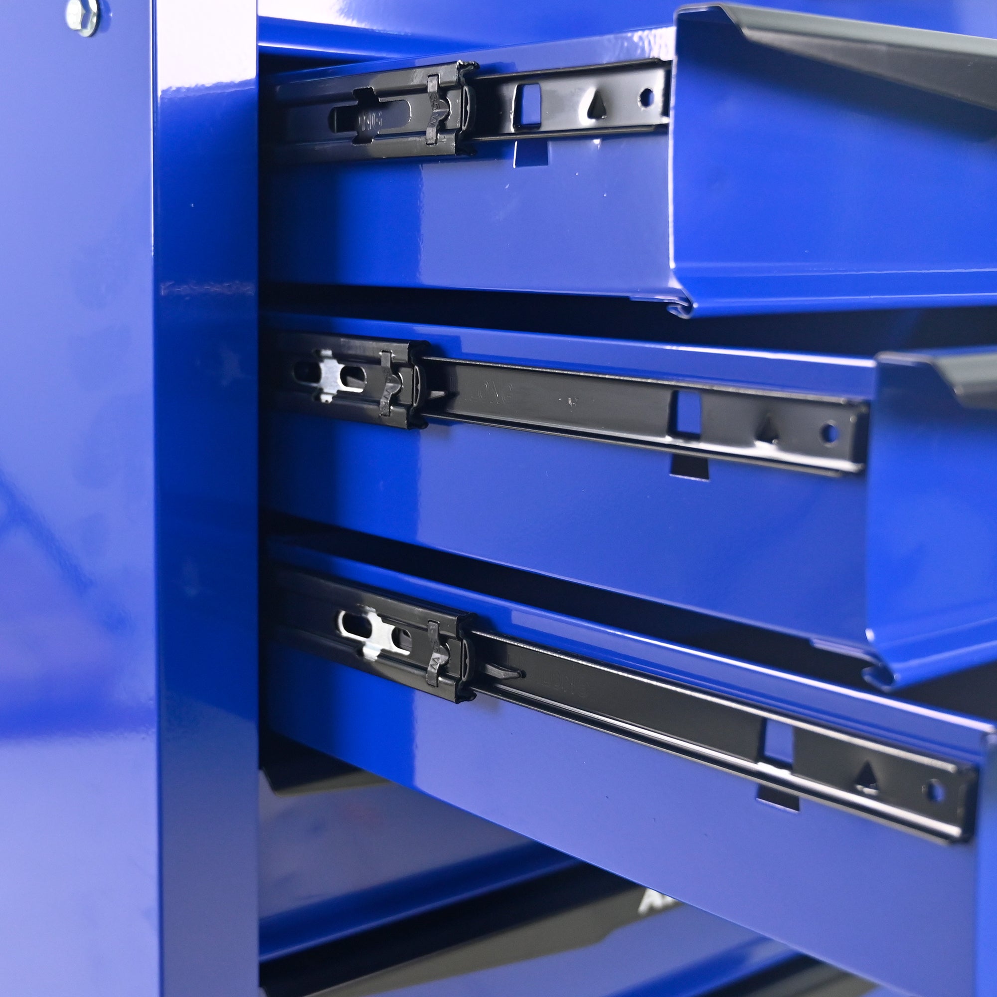 7 Drawers Multifunctional Tool Cart with Wheels,Metal Rolling Tool Cart Storage for Garage Workshop Warehouse Repair Shop--With Stainless Steel Roof- BLACK&BLUE