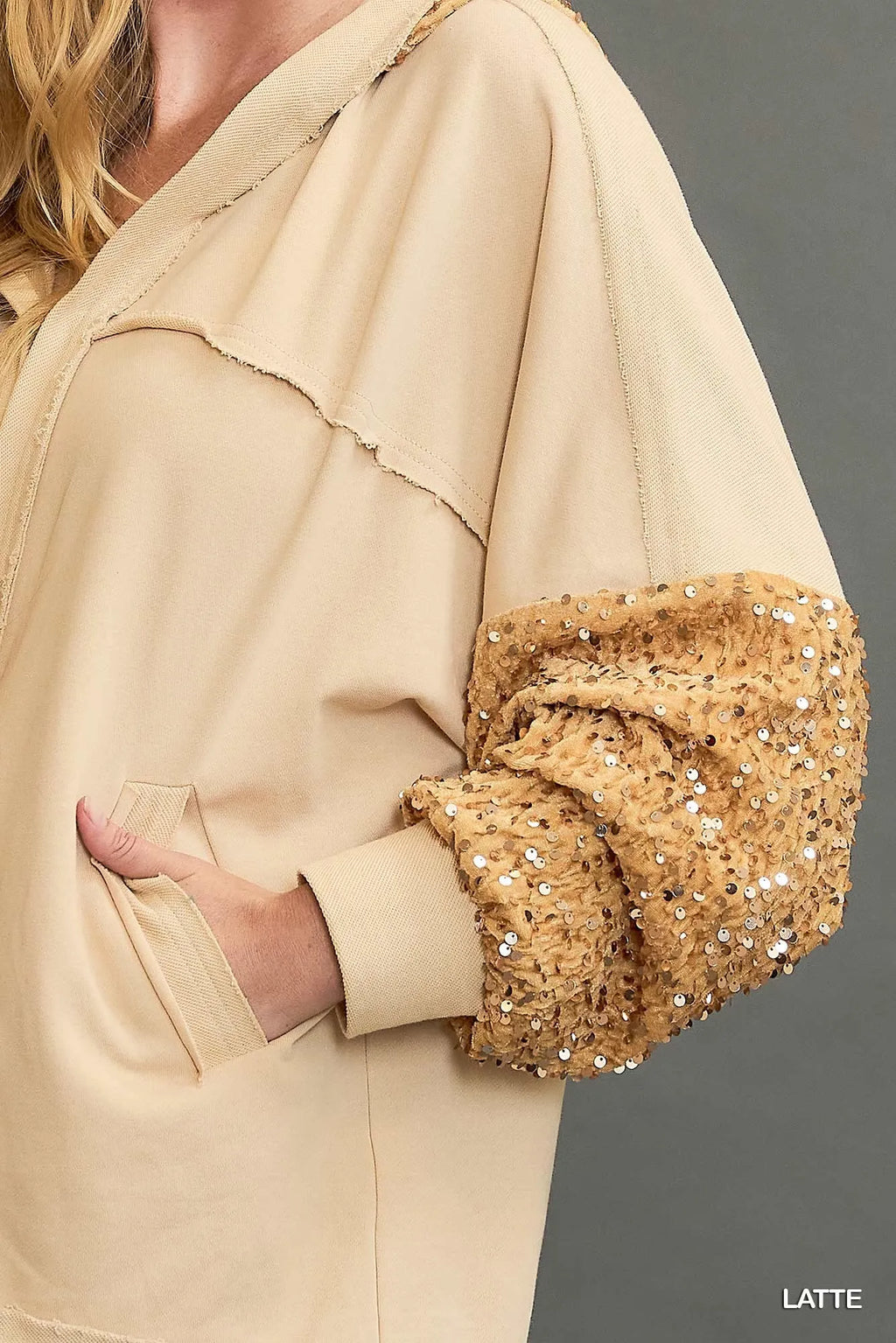 Umgee Sequined French Terry Jacket