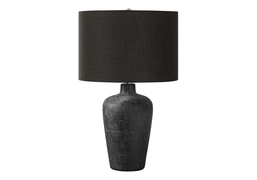 Lighting, Table Lamp, 24'h, Black Ceramic, Black Shade, Contemporary