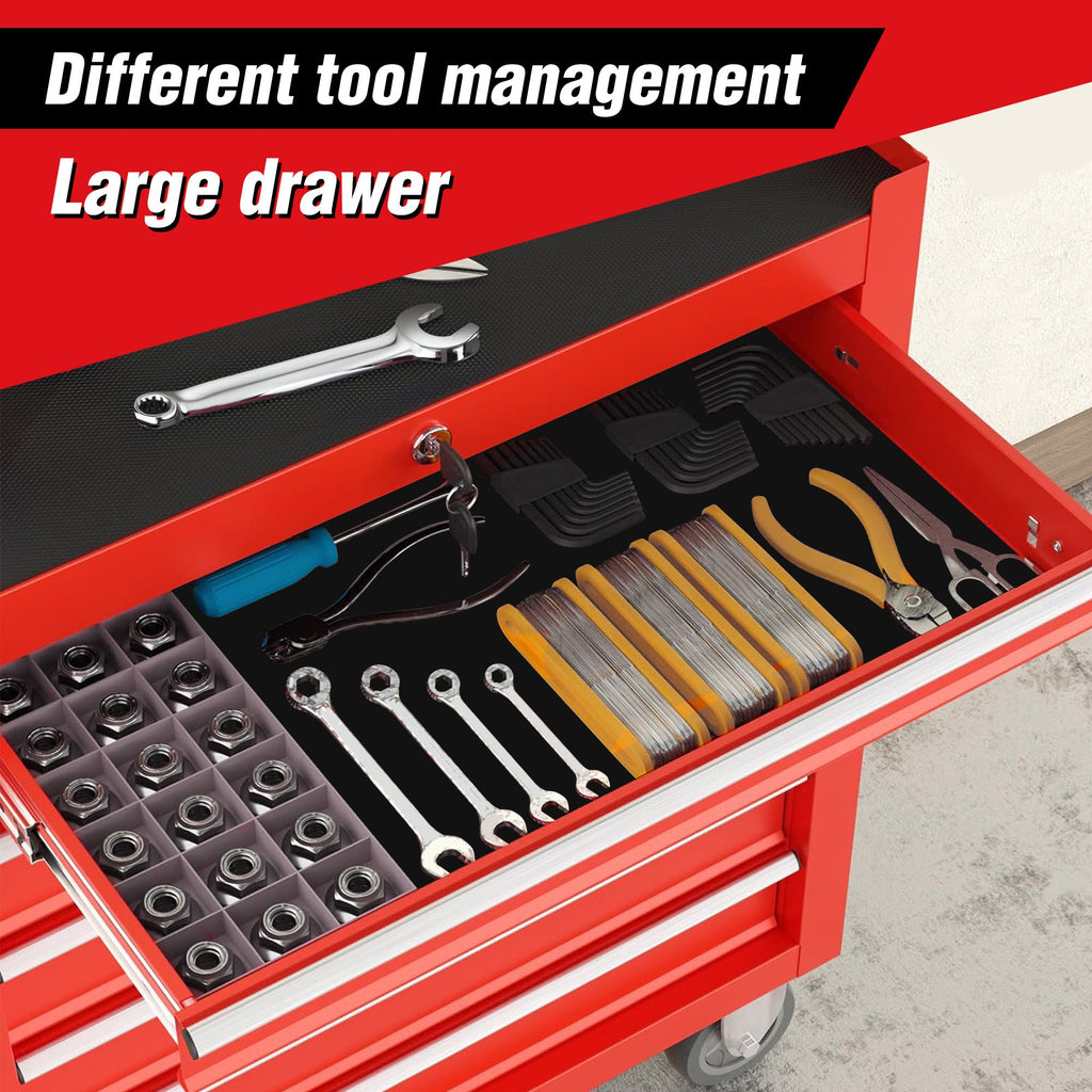 7-Drawer Rolling Tool Chest with Wheels, Multifunctional Tool Box and Storage Cabinet for Garage, Workshop, or Repair Shop