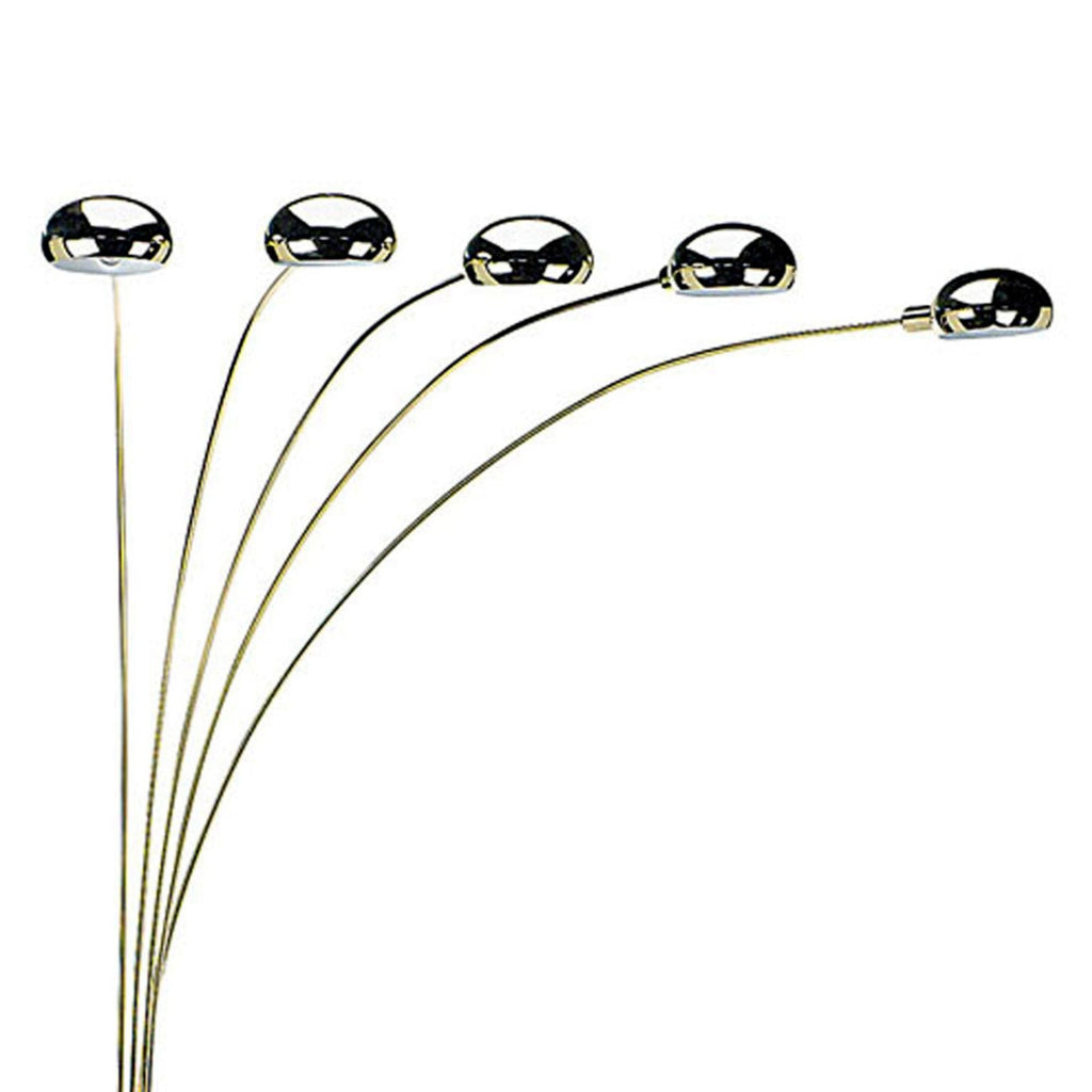 84' Tall Metal Floor Lamp with Polished Brass finish and 5 adjustable Arch Arms
