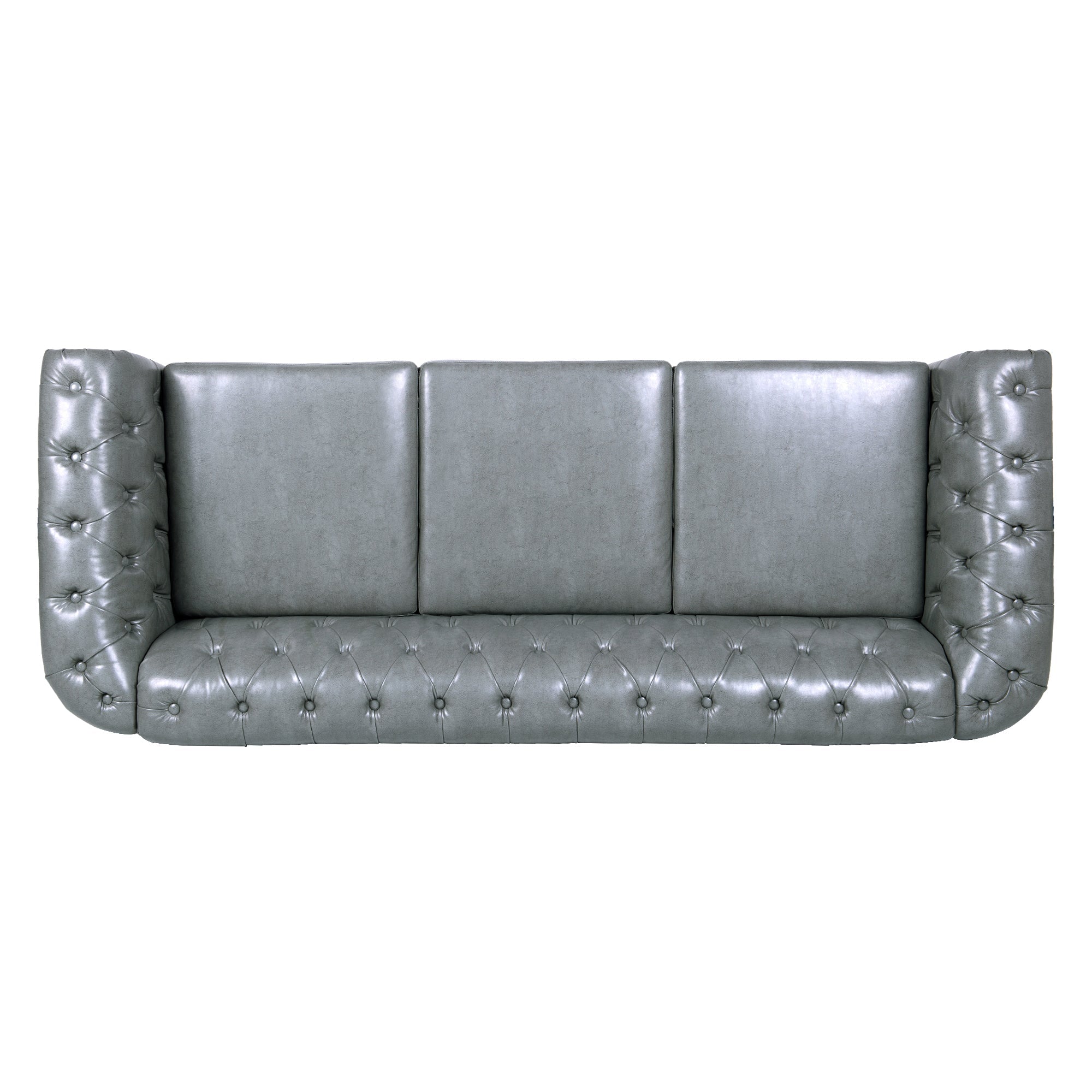 84.65' Rolled Arm Chesterfield 3 Seater Sofa.