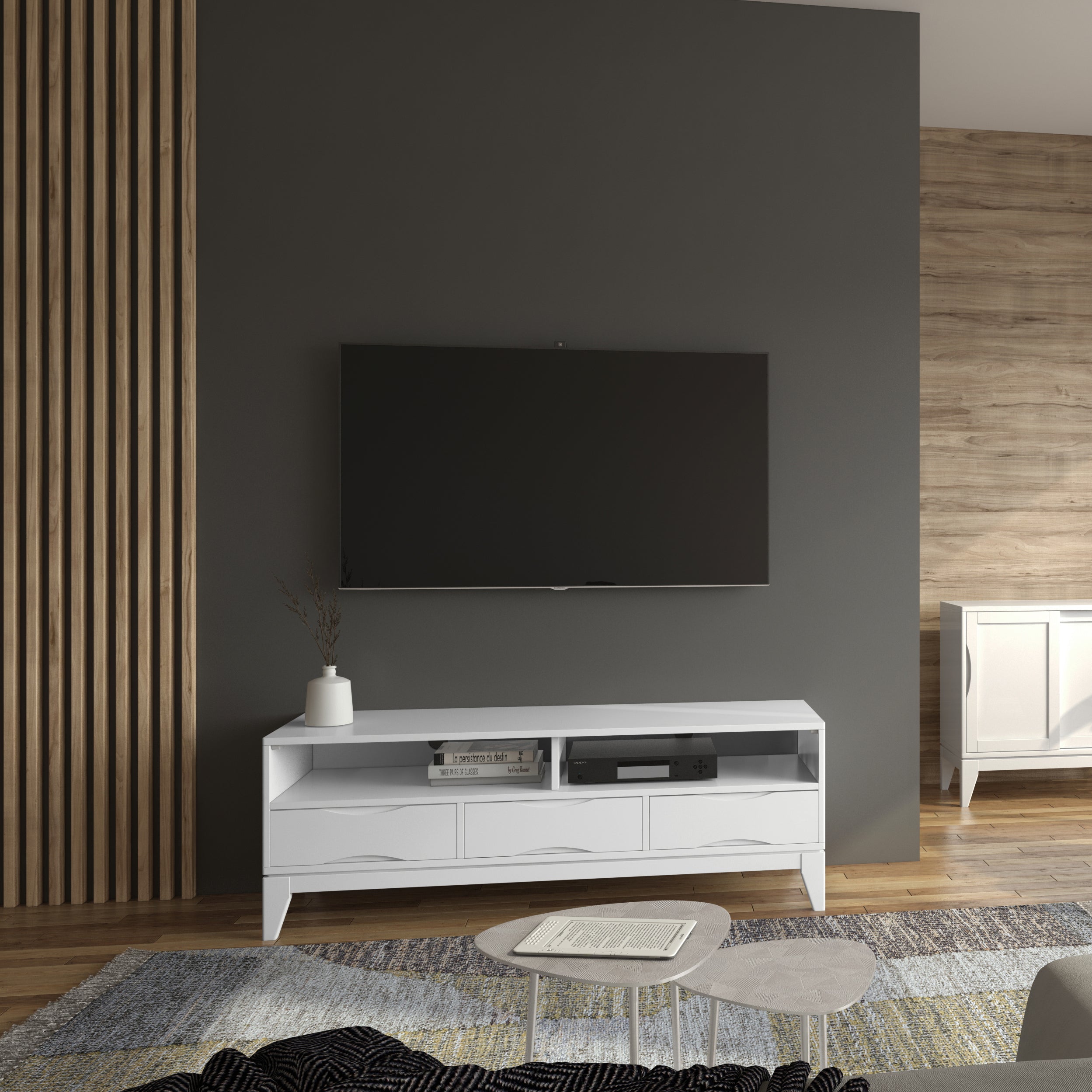 Harper - TV Media Stand - White