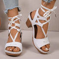 Lace-Up Block Heel Sandals