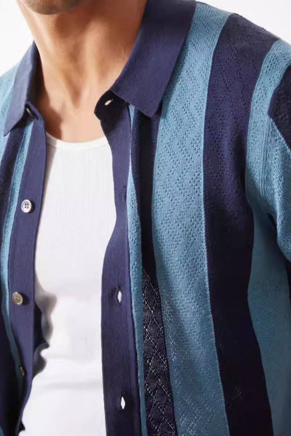 Striped Button Down Short Sleeve Shirt