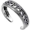 Silver Plated Cross Stitched Tribal Toe Ring
