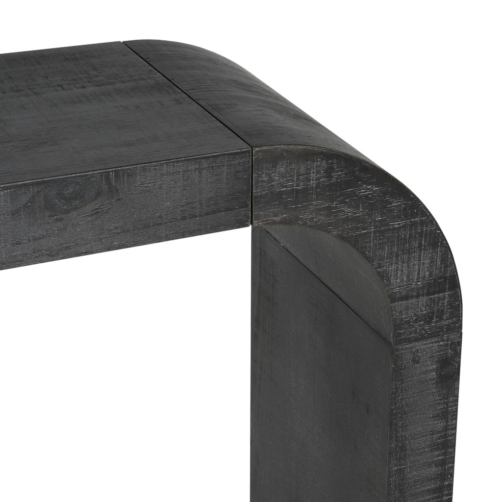 Mirod 52' Wood Console Table with Curved Edge, Natural Texture, Perfect for Entryways and Living Rooms