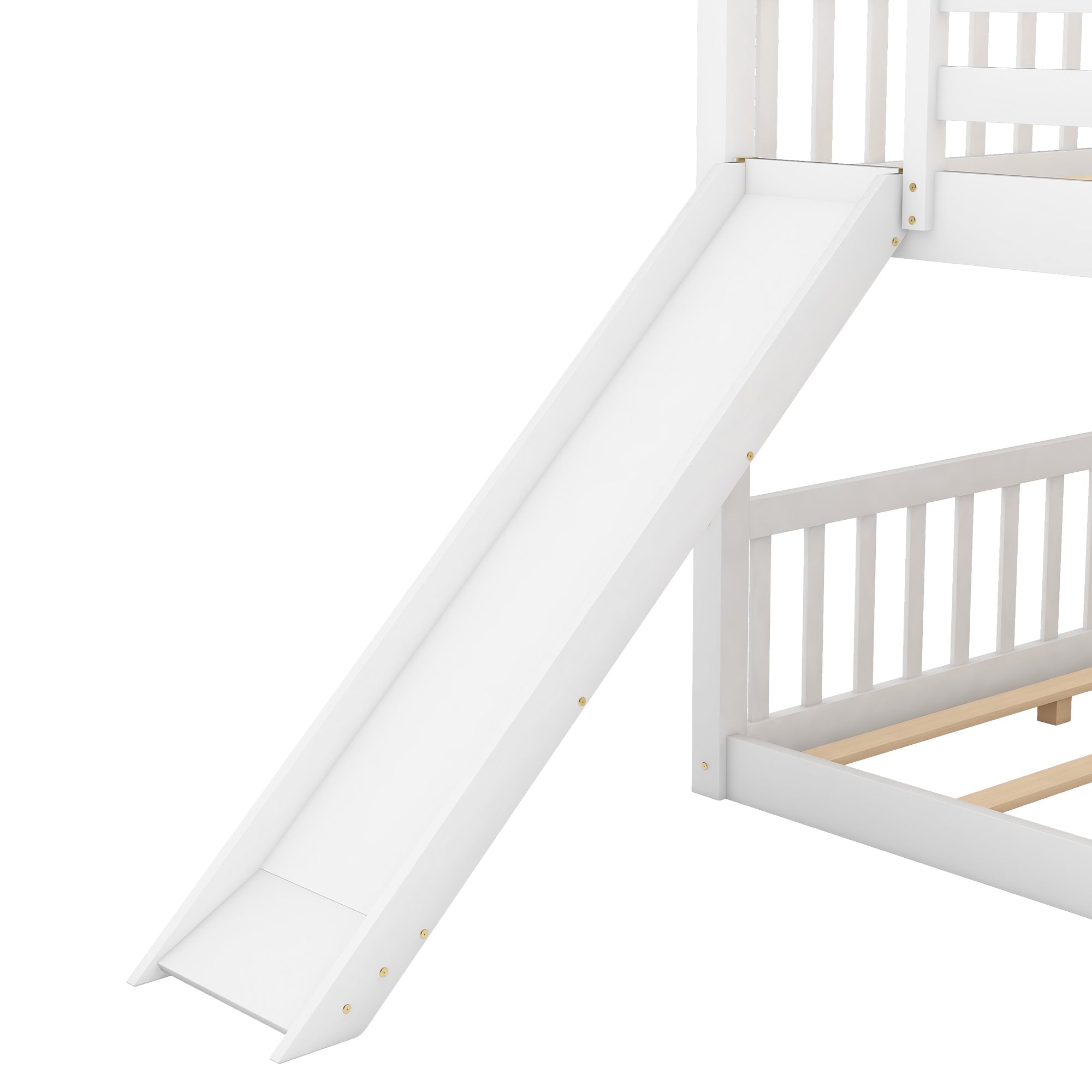 Full over Full Bunk Bed with Convertible Slide and Ladder, White(Old SKU: GX000708AAK)
