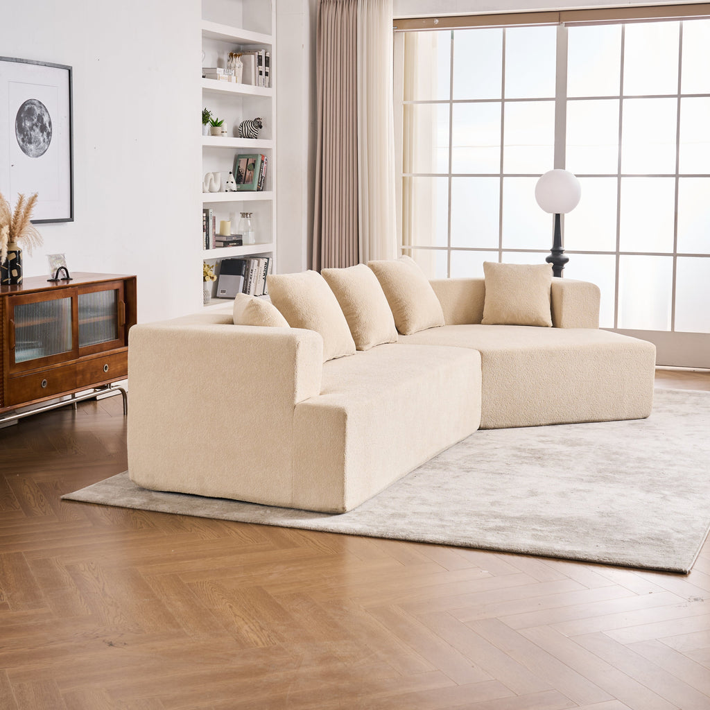 Memory Foam Couch, No Installation & Easy to Transport, Deep Seat Modern Sofa with Chenille Fabric, Couch for Living Room, Bedroom, Apartment, Home Office