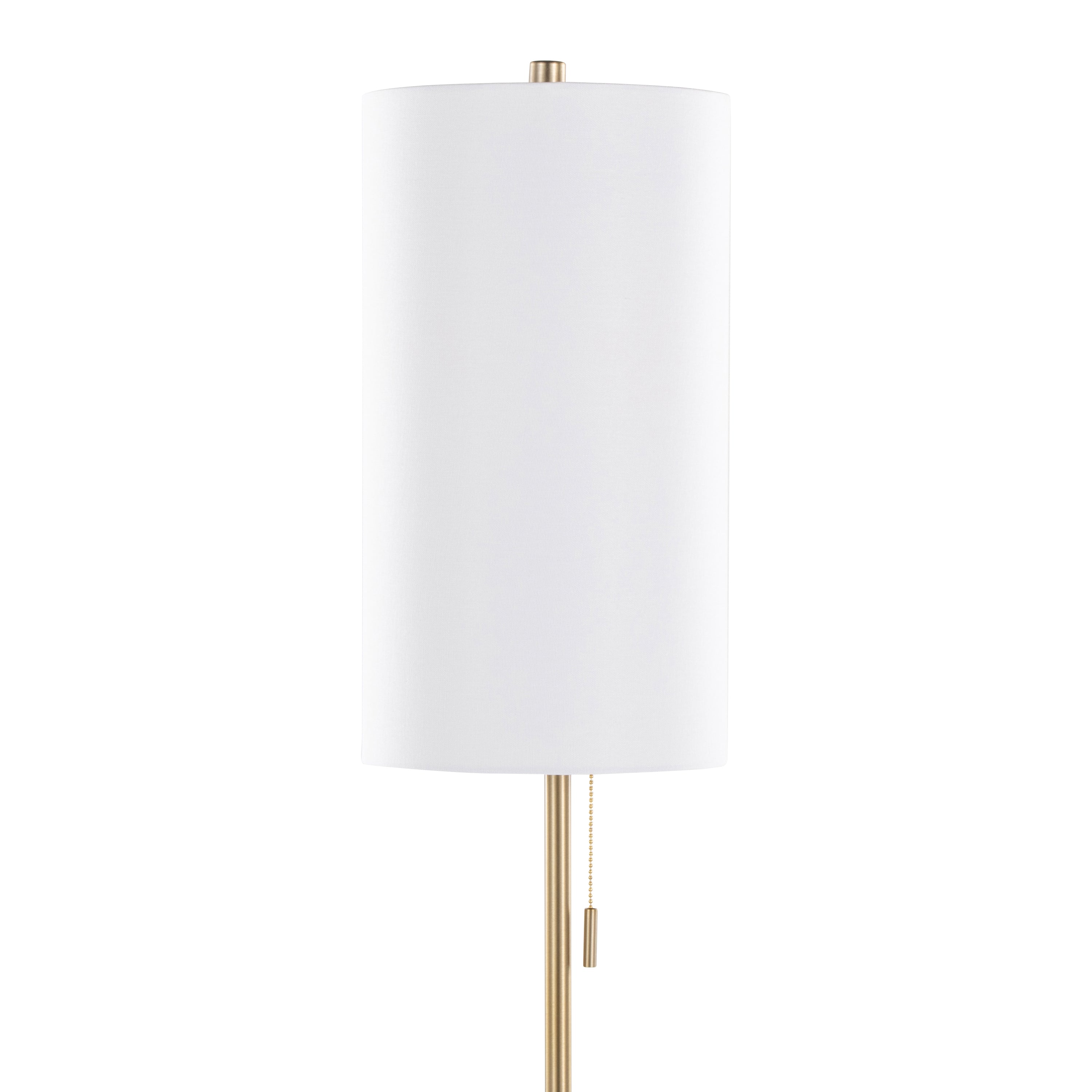 Bounty 62' Contemporary Metal Floor Lamp in Gold Metal with White Linen Shade from Grandview Gallery by LumiSource