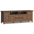 Amherst 72 inch Solid Wood TV Media Stand in Rustic Natural Aged Brown