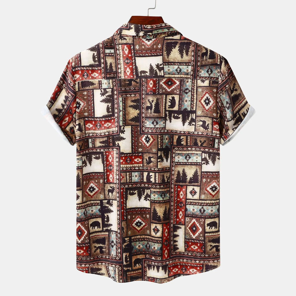 Printed Short Sleeve Casual Shirt