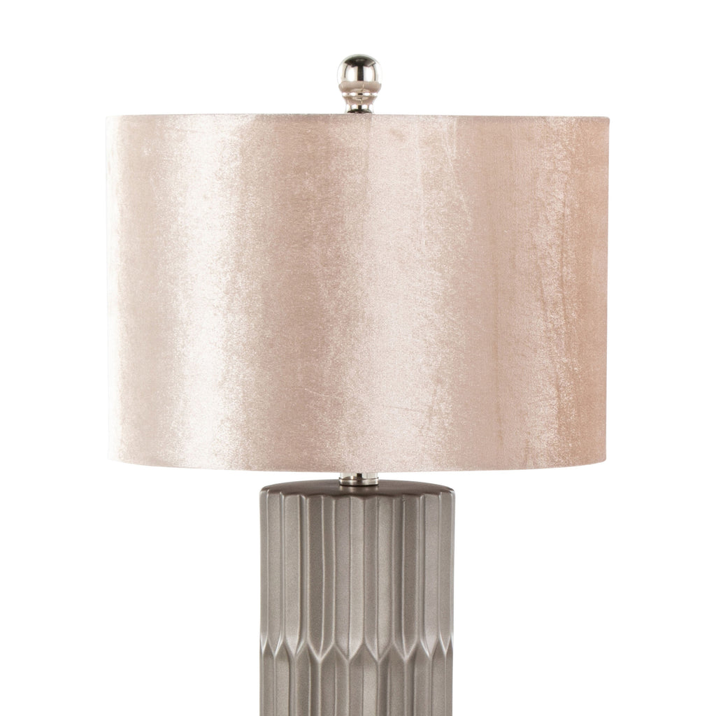 Tania 22' Contemporary Ceramic Table Lamp in Brown and Metallic Brown Ceramic with Champagne Shade by LumiSource