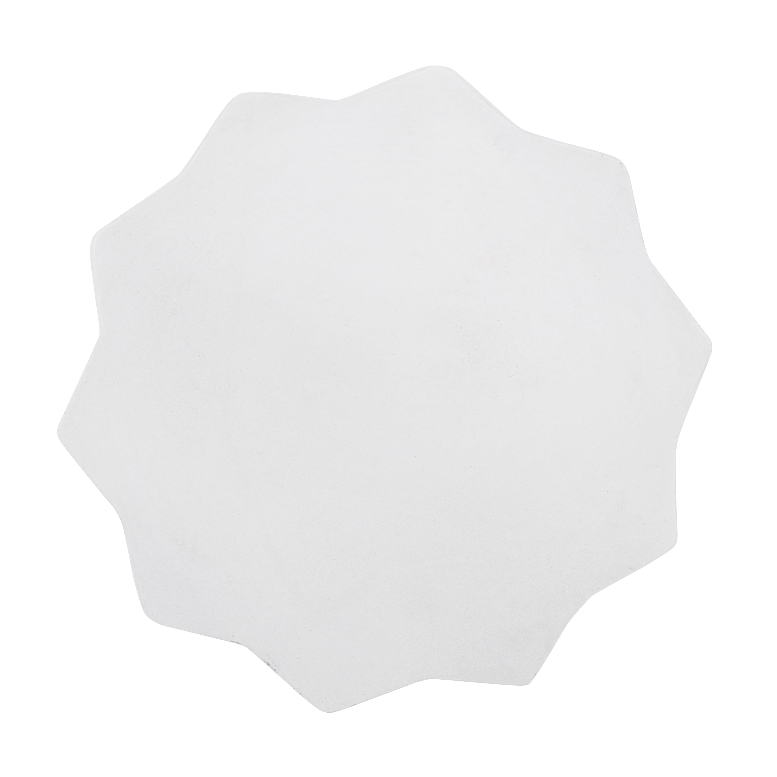 Modern Outdoor Lightweight Concrete Side Table with Geometric Design in Antique White