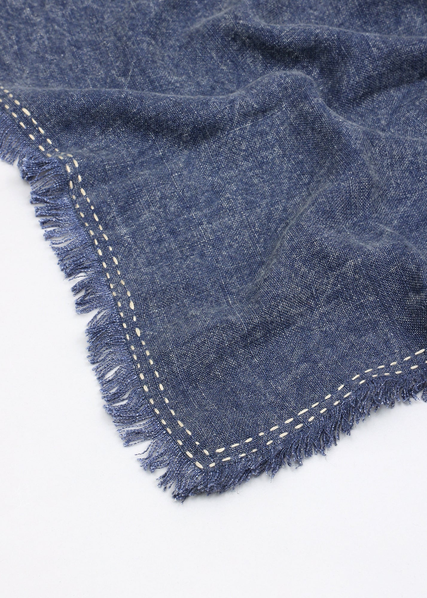 Stonewashed Linen Woven Throw Blanket with Fringe – 52X68'