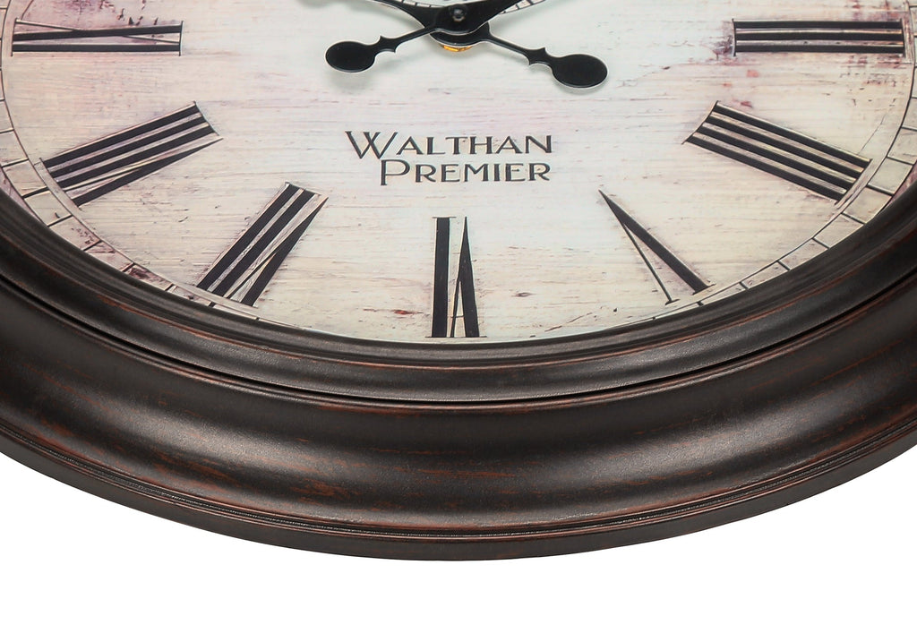 Clocks, 20' Round, Wall Clock, Brown, Transitional