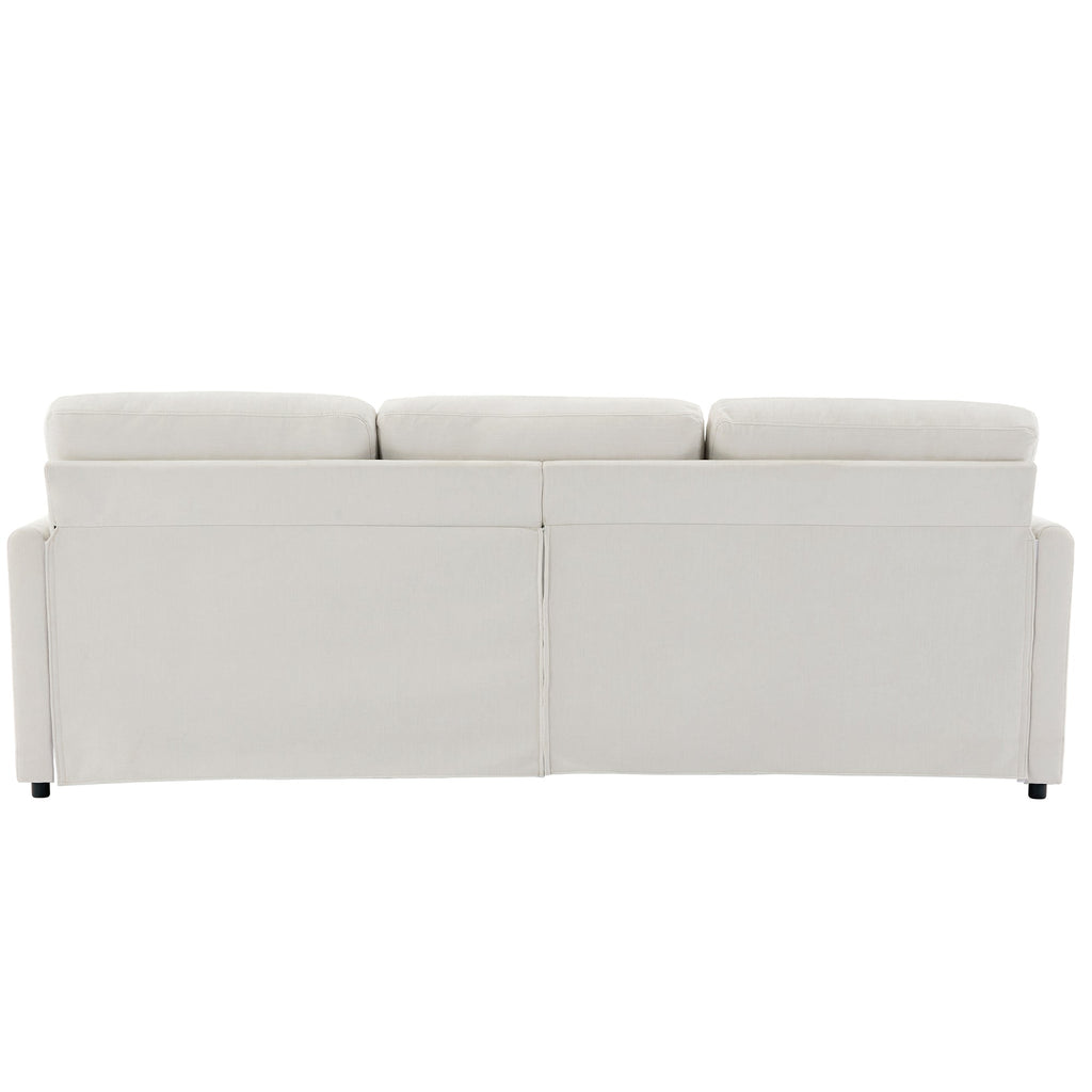 89'  Cozy Upholstered 3-seater Sofa Oversized Comfy Cloud Sofa Double Cushion 3-seater Sofa Plush Cushion Sofa Couch for Living Room, Beige