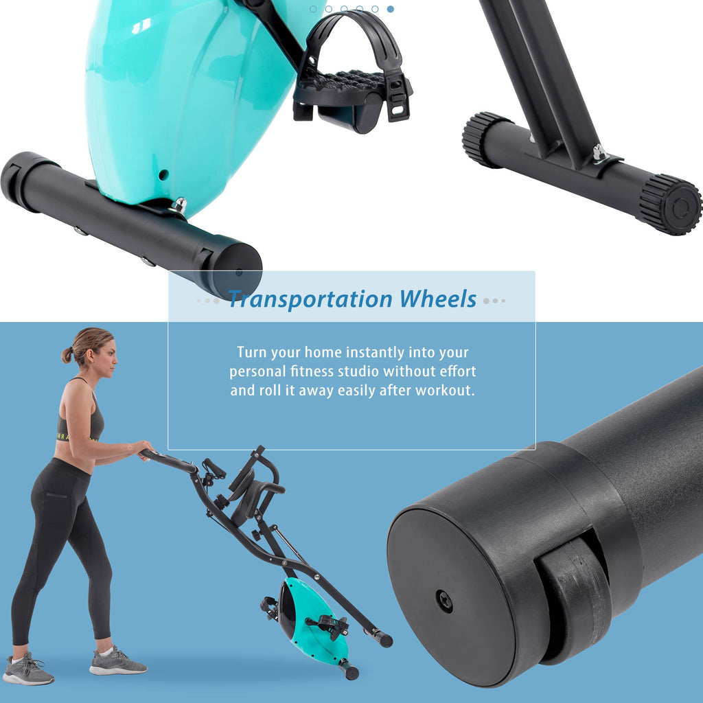 Exercise Bike,Workout Bikes for Home,Folding Stationary Bikes for Home with 16-Level Magnetic Resistance, 300LBS Capacity X-Bike Indoor Exercise Equipment with Heart Rate Sensor & LCD Monitor