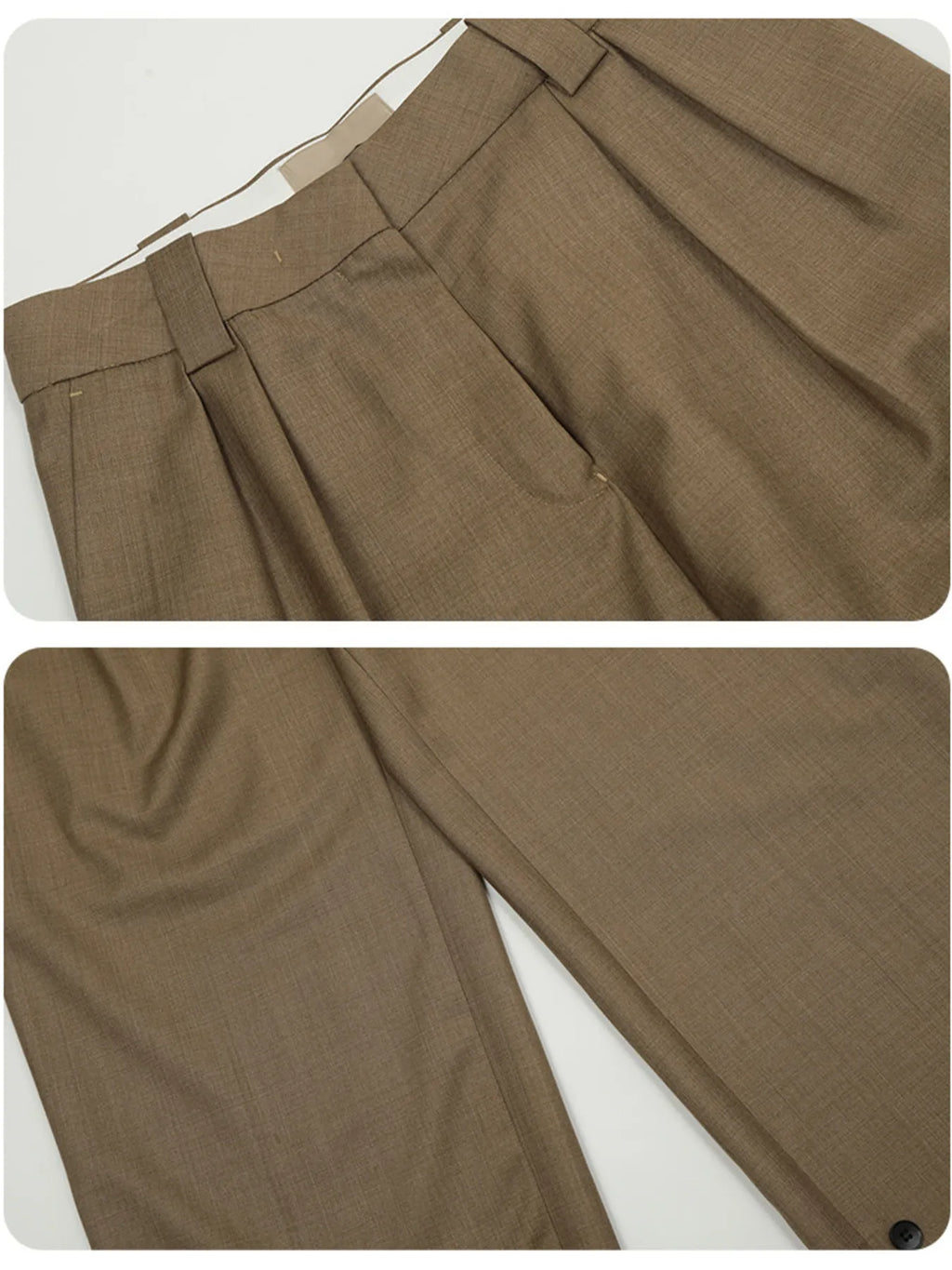 High-Waisted Wide Leg Pleated Trousers