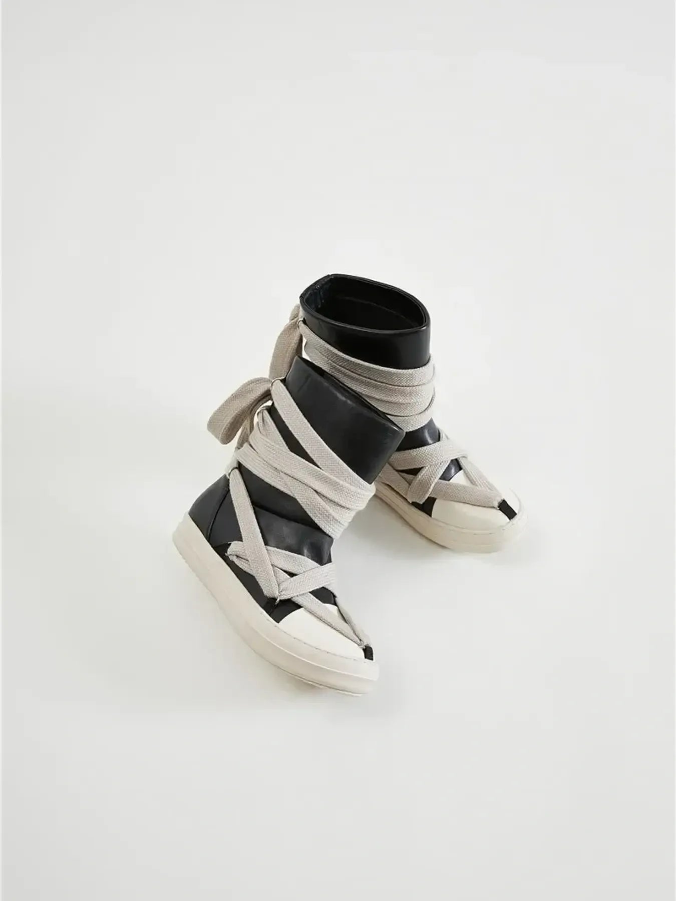 Lace-Up Round Neck Sneaker Boots
