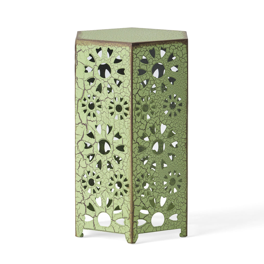 ELIANA 12' Side Table Sunburst Design Green Iron Compact