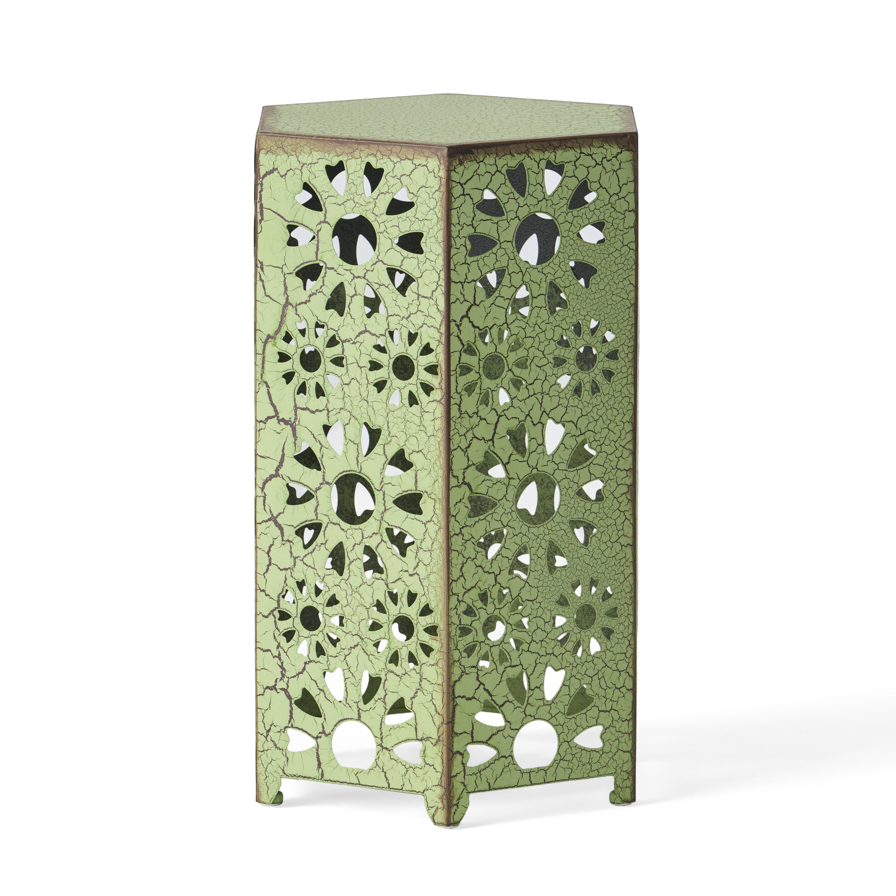 ELIANA 12' Side Table Sunburst Design Green Iron Compact