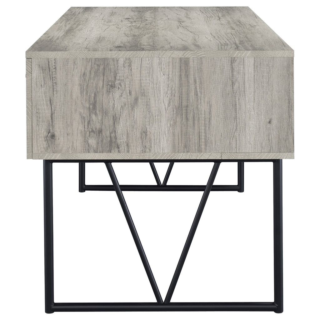 Sonoma Grey Driftwood 4-Drawer Writing Desk