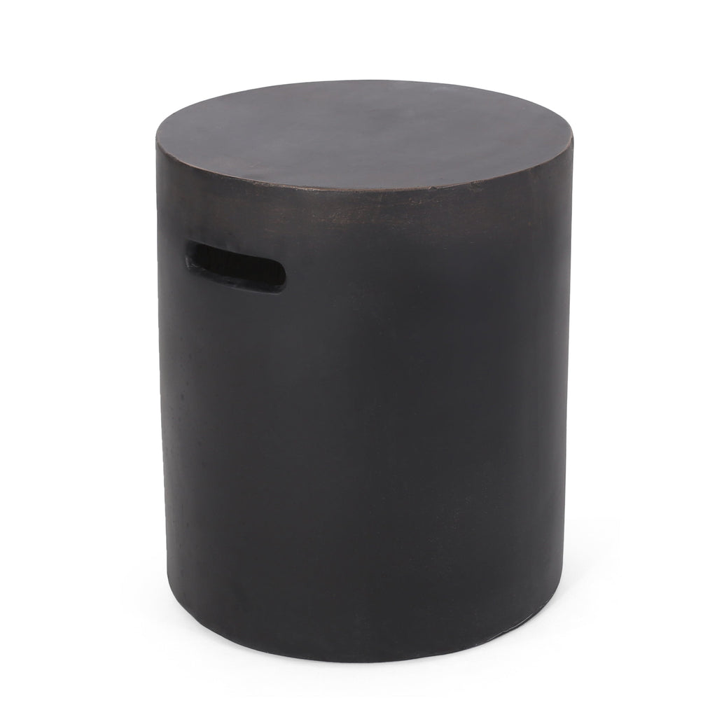 Outdoor End Table with Cutout Handle, Copper