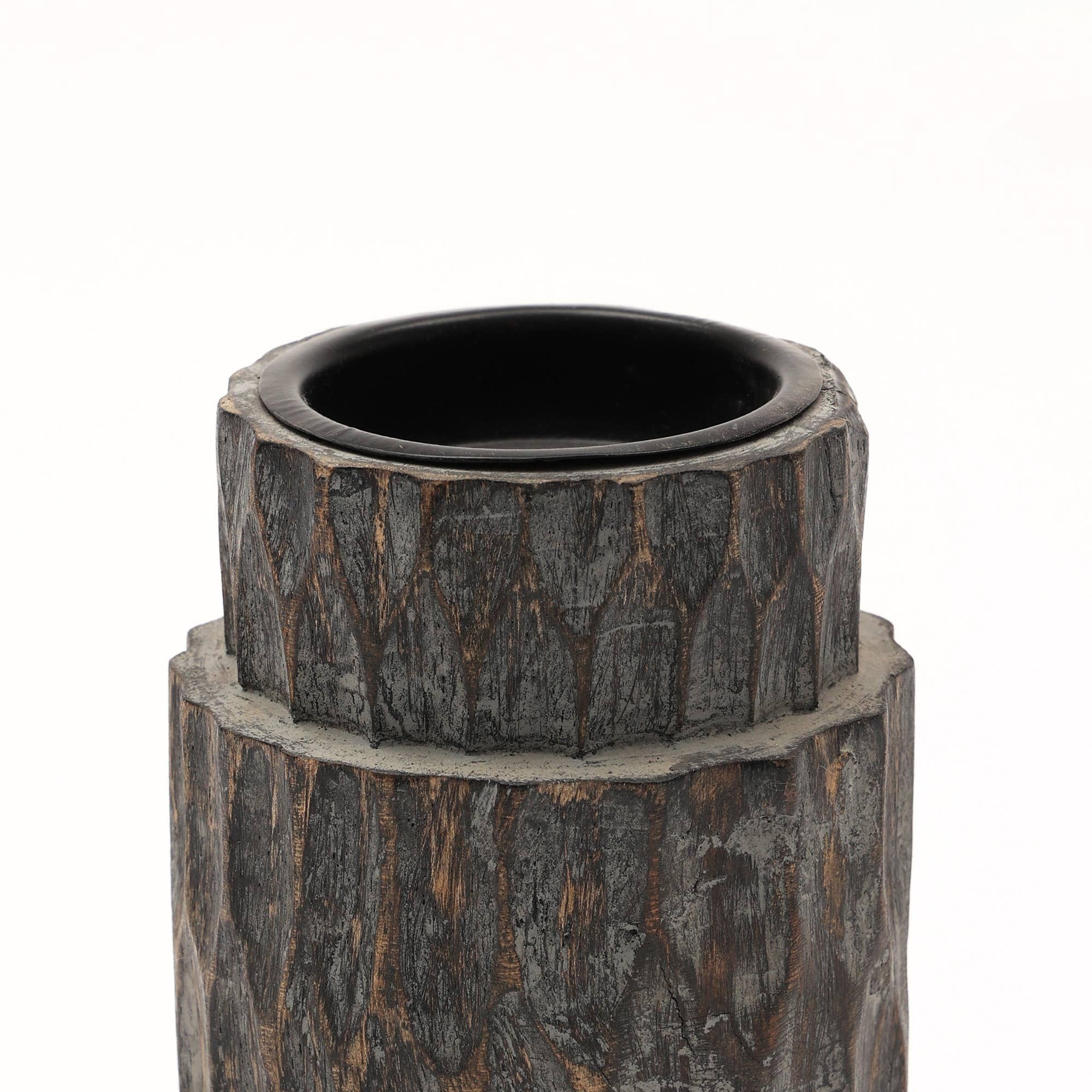 Decorative Wooden Centerpiece Candle Holder- 3.5x6'– Elegant Candle Stand for Any Occasion