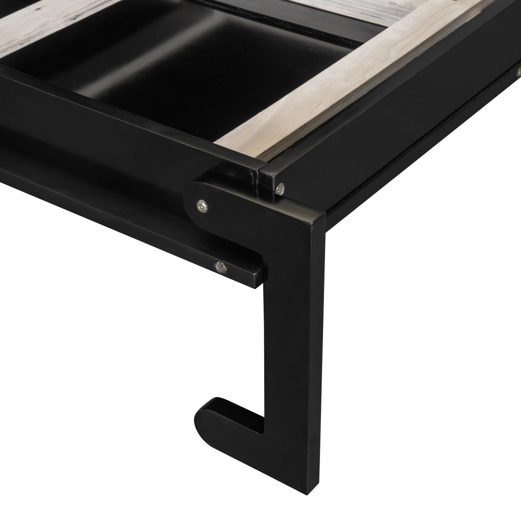 Queen Size Murphy Bed with Desk, Vanity and Cabinets, Espresso(OLD SKU: N820S00057P)