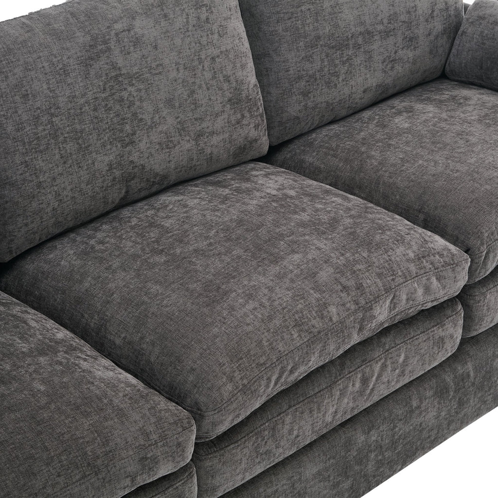 31.9' Cozy Upholstered Armchair Oversized Comfy Cloud Sofa Double Cushion Single Sofa Plush Cushion Armchair for Living Room, Grey