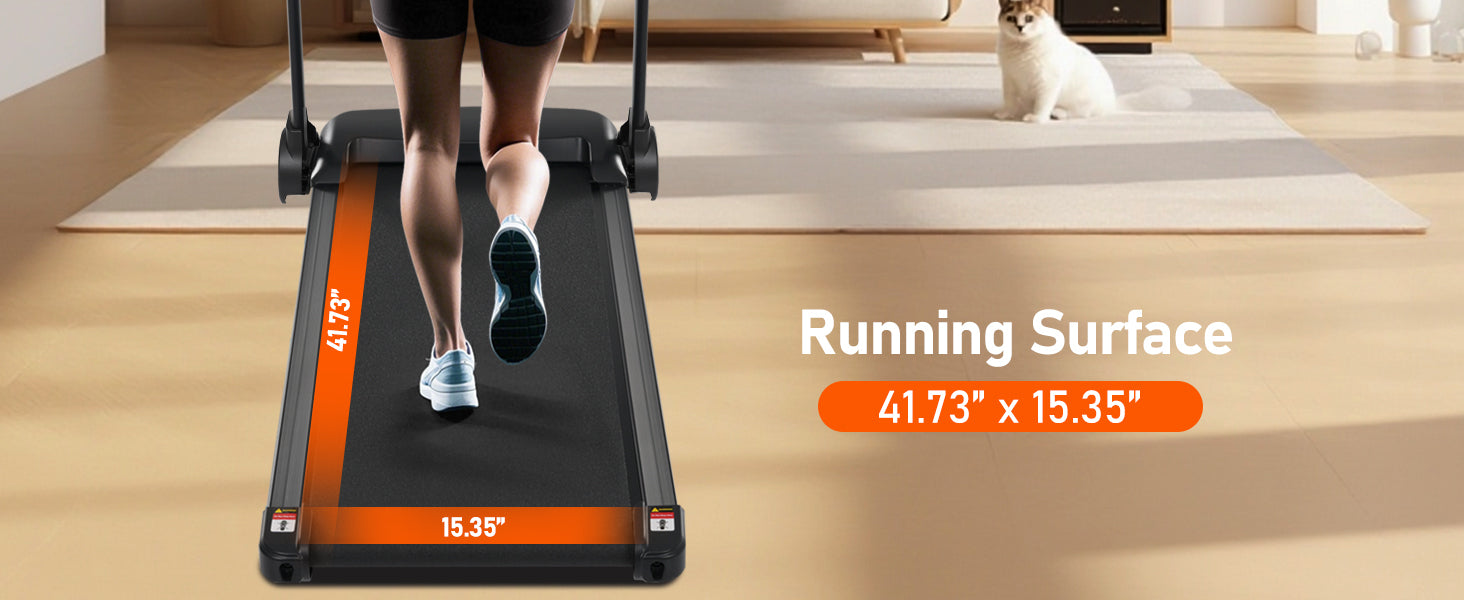 Folding Treadmills for Home Small, 3.0HP Portable Treadmill with 8% Incline,10MPH Walking Pad with Incline, 300 LBS Walking Pad Treadmills with Bluetooth, Heart Rate Sensors,Charge Station