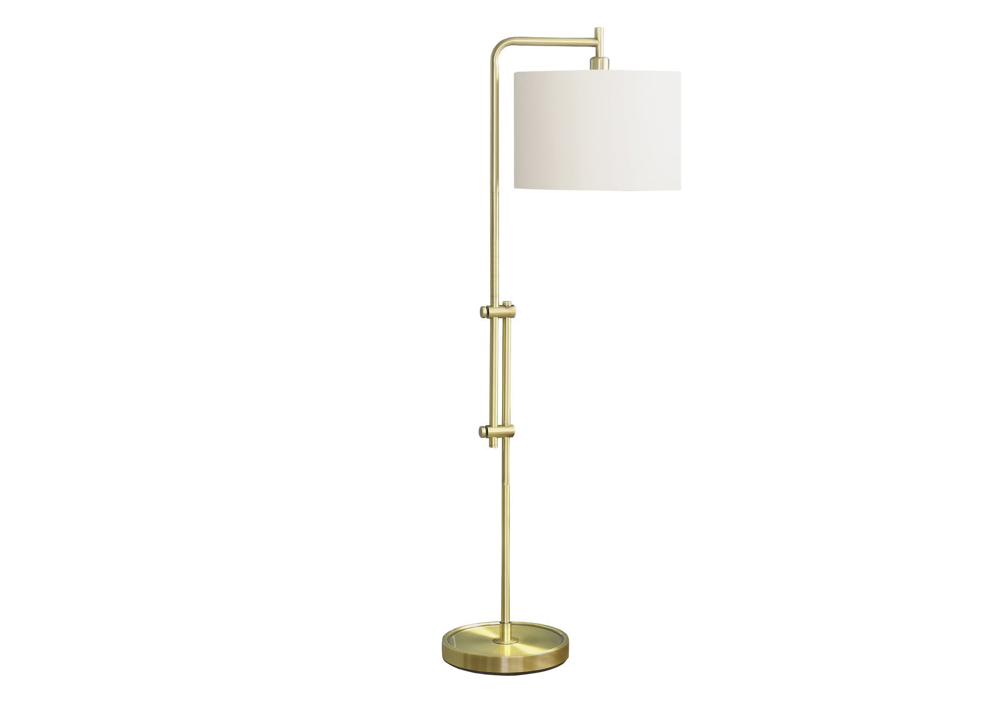 Lighting, 63'h, Floor Lamp, Brass Metal, Ivory / Cream Shade, Contemporary