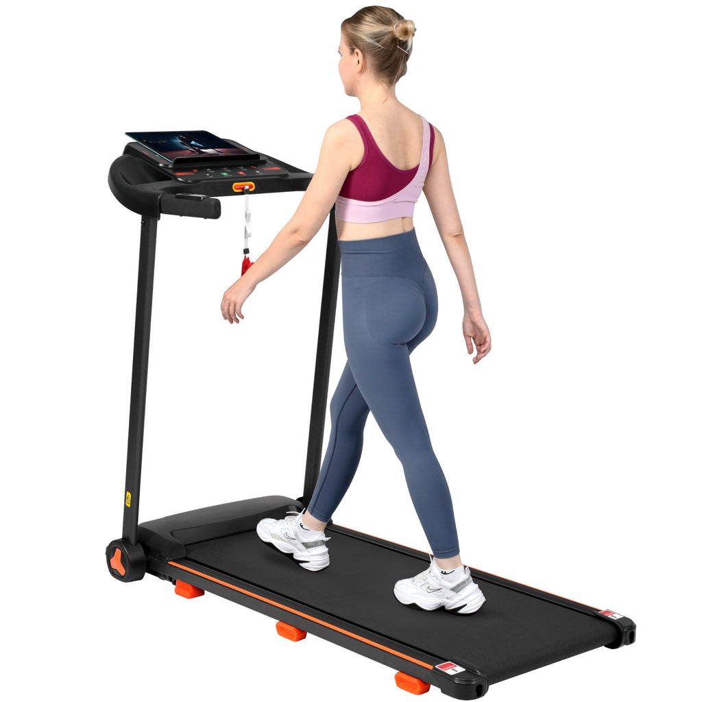 Treadmills for Home, 2.5HP Quiet Folding Treadmill with Heart Rate Sensor, 300lbs Weight Capacity, 7.5MPH, Incline Treadmill With USB Charge Station For Android & Bluetooth Speaker, 6 Shock-Absorbing