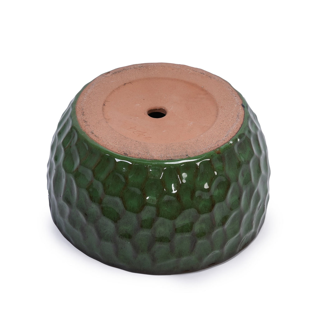 3 Pieces Ceramic Flowerpot, Modern Planter for Patio, Garden or Windowsills - Antique Green