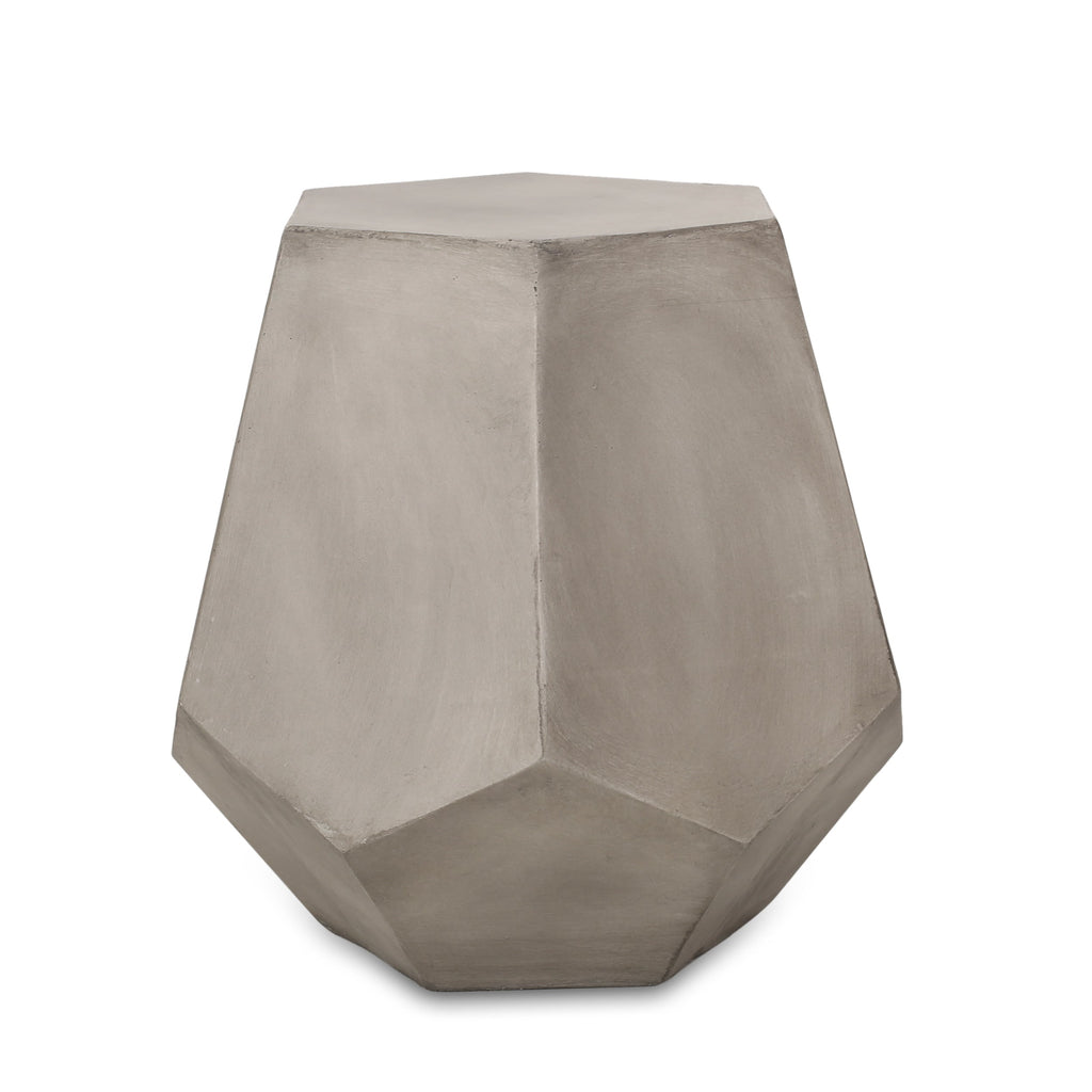 Outdoor CALGARY Side Table Light Grey Magnesium Oxide Contemporary Design 20.50 x 18.50 x 18.75 inches