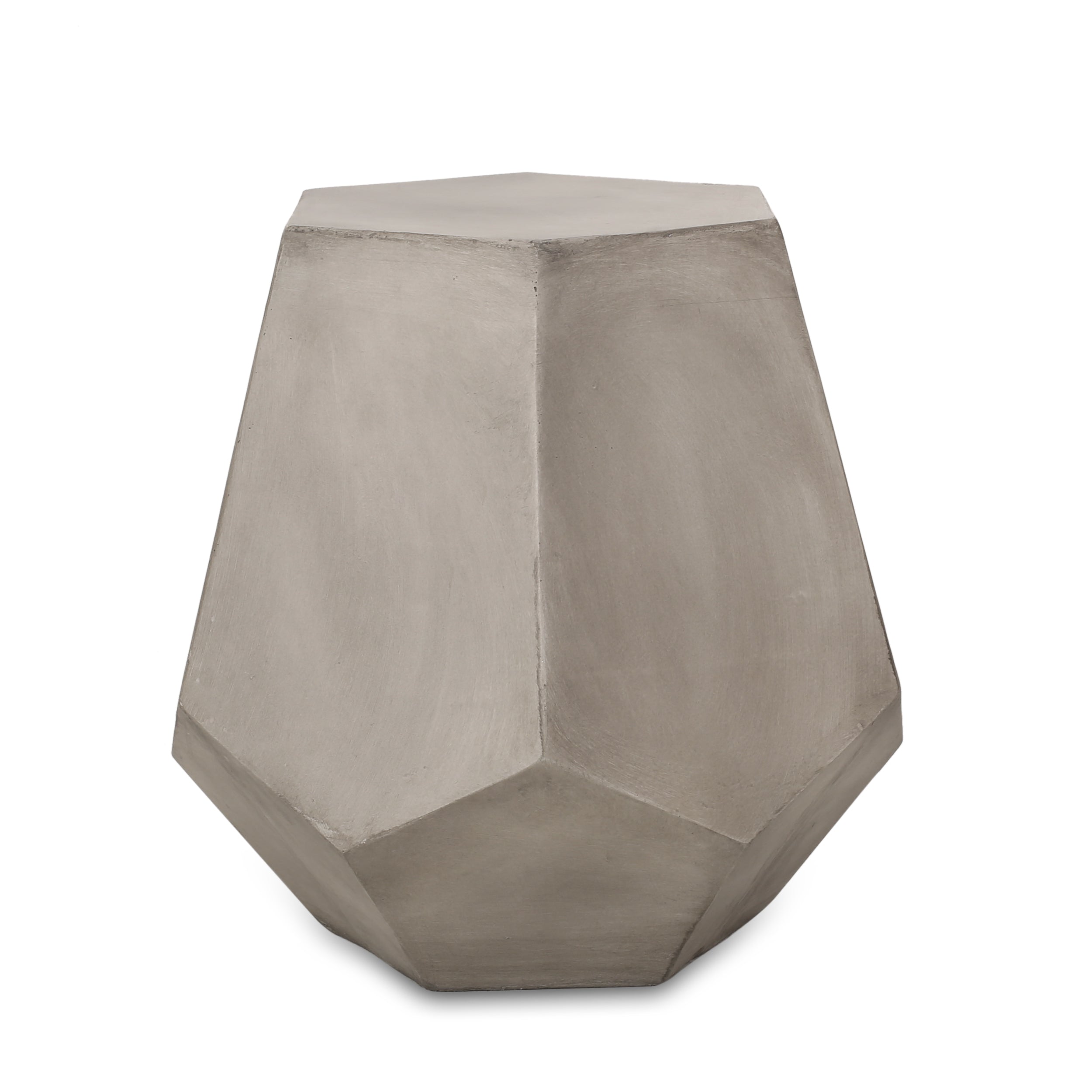 Outdoor CALGARY Side Table Light Grey Magnesium Oxide Contemporary Design 20.50 x 18.50 x 18.75 inches