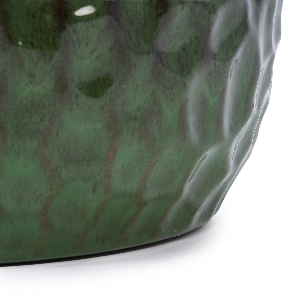 3 Pieces Ceramic Flowerpot, Modern Planter for Patio, Garden or Windowsills - Antique Green