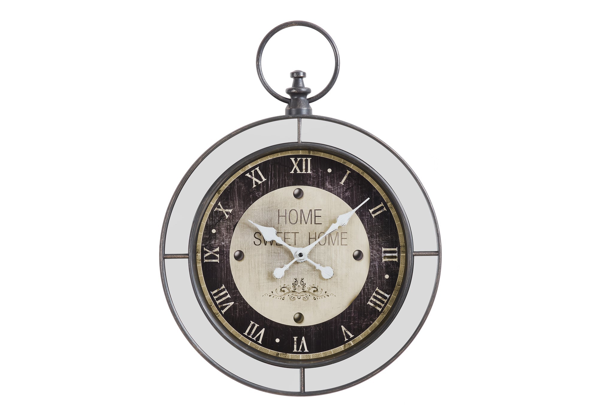 Clocks, 18' Round, Wall Clock, Brown, Mirror, Transitional