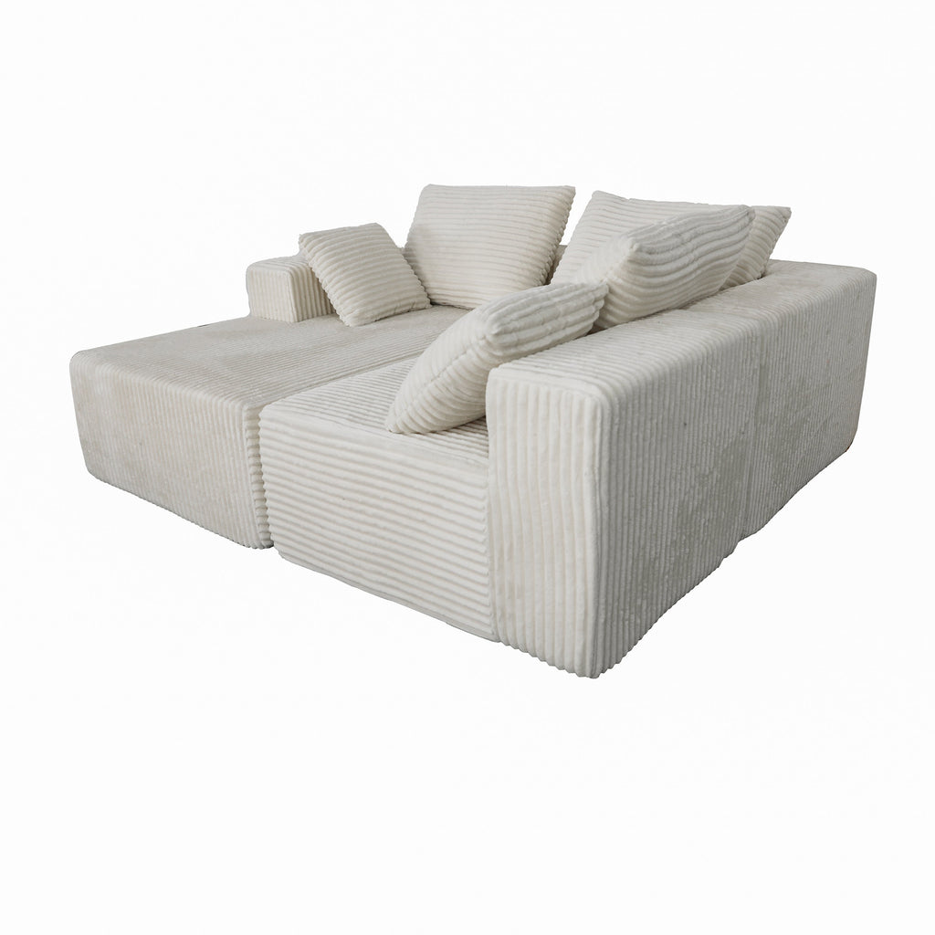 Corner combination sofa, sectional sofa ,couch sofa,sofa bed, made of high-density sponge and soft plush fabric, with multiple combinations available(beige)