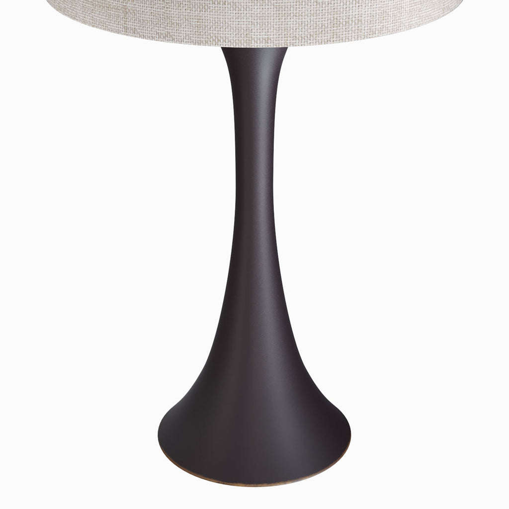 Lenuxe 24' Contemporary Metal Table Lamp in Oil Rubbed Bronze with Natural Linen Shade from Grandview Gallery by LumiSource - Set of 2