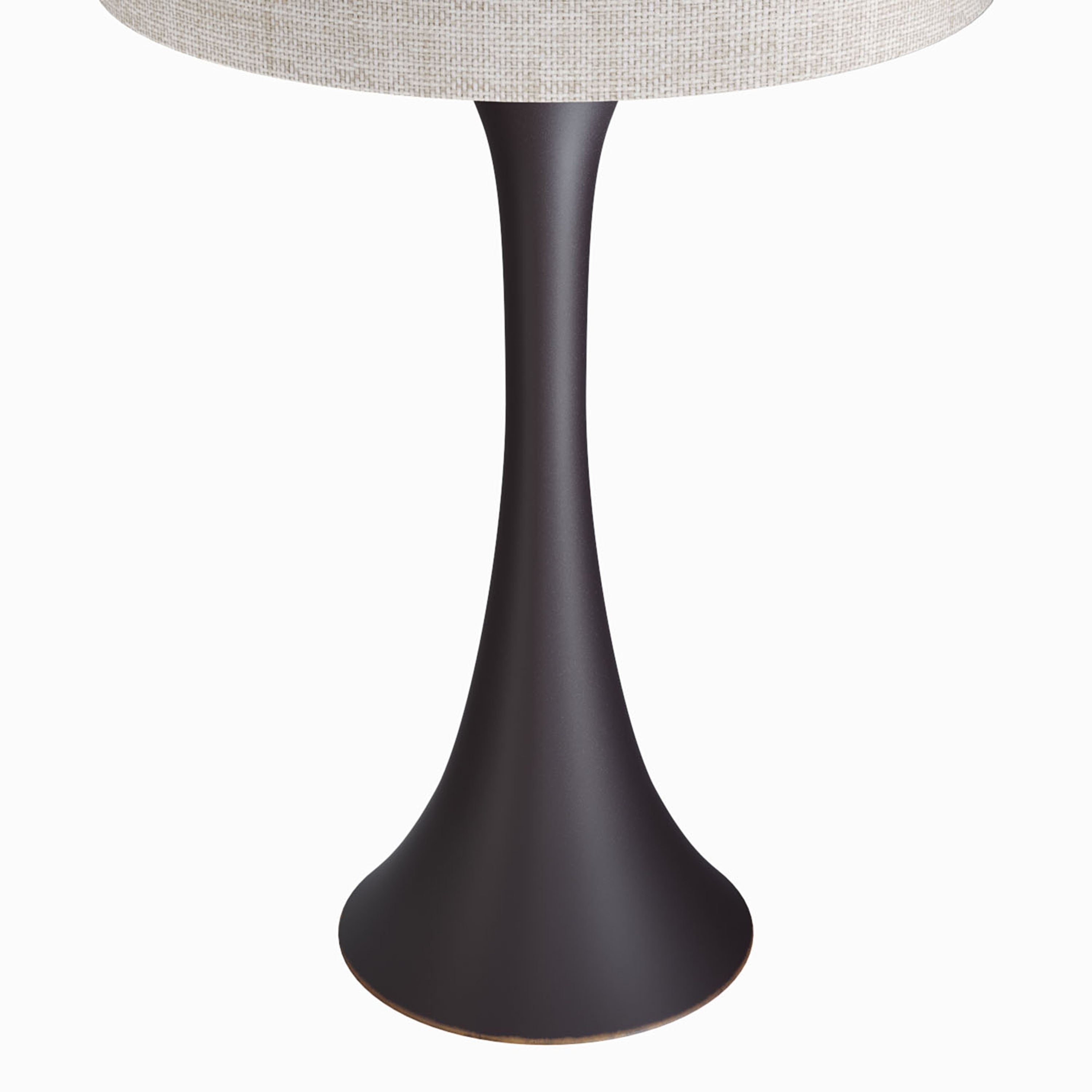 Lenuxe 24' Contemporary Metal Table Lamp in Oil Rubbed Bronze with Natural Linen Shade from Grandview Gallery by LumiSource - Set of 2